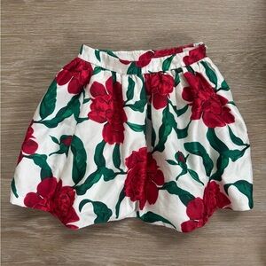 Gymboree girls Holiday festive red Roses satin tulle full skirt size 6 years